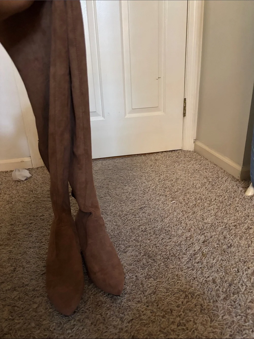 Fashion Nova Brown Suede Over-the-Knee Block Heel Boots